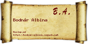 Bodnár Albina névjegykártya